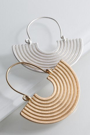 Semi Circle Ribbed Earrings - Sublime Clothing Boutique