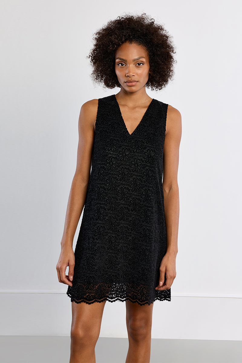 brynn mini dress black Lace Color:Green Slate