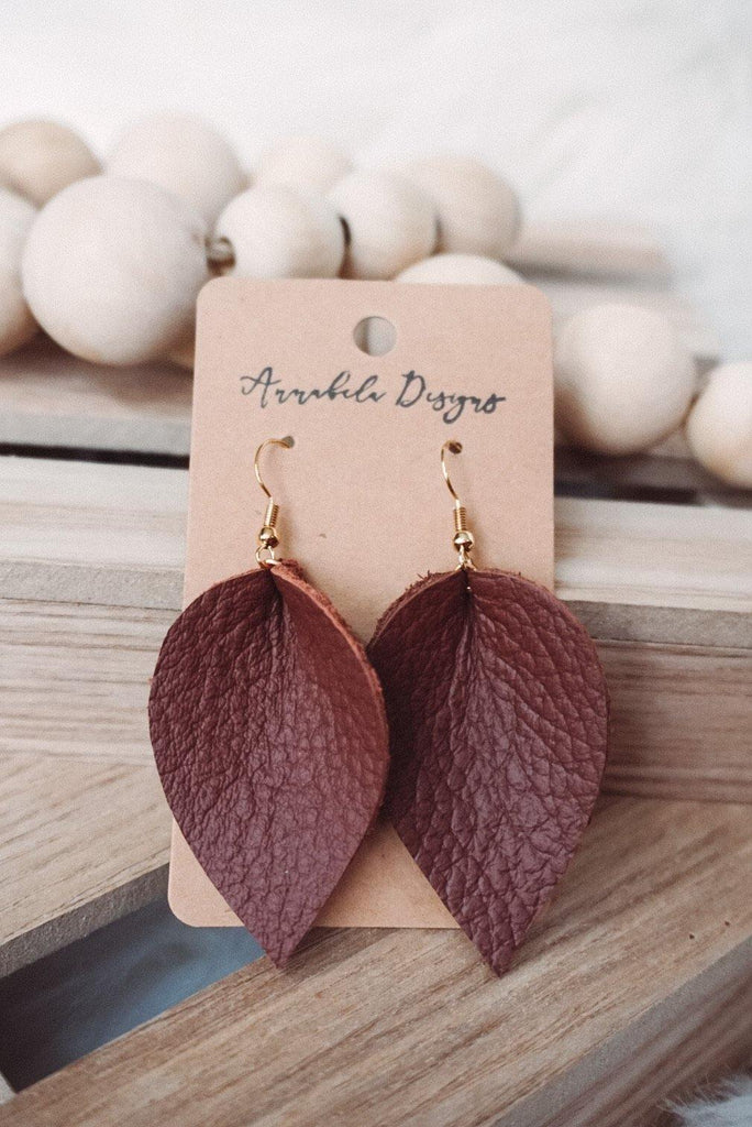 Leather Leaf Earrings - Sublime Clothing Boutique