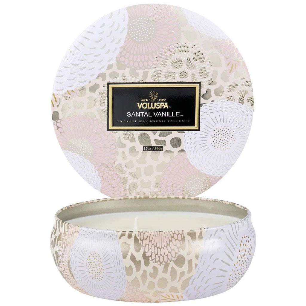 Voluspa Santal Vanille 3 Wick Tin Candle - Sublime Clothing Boutique