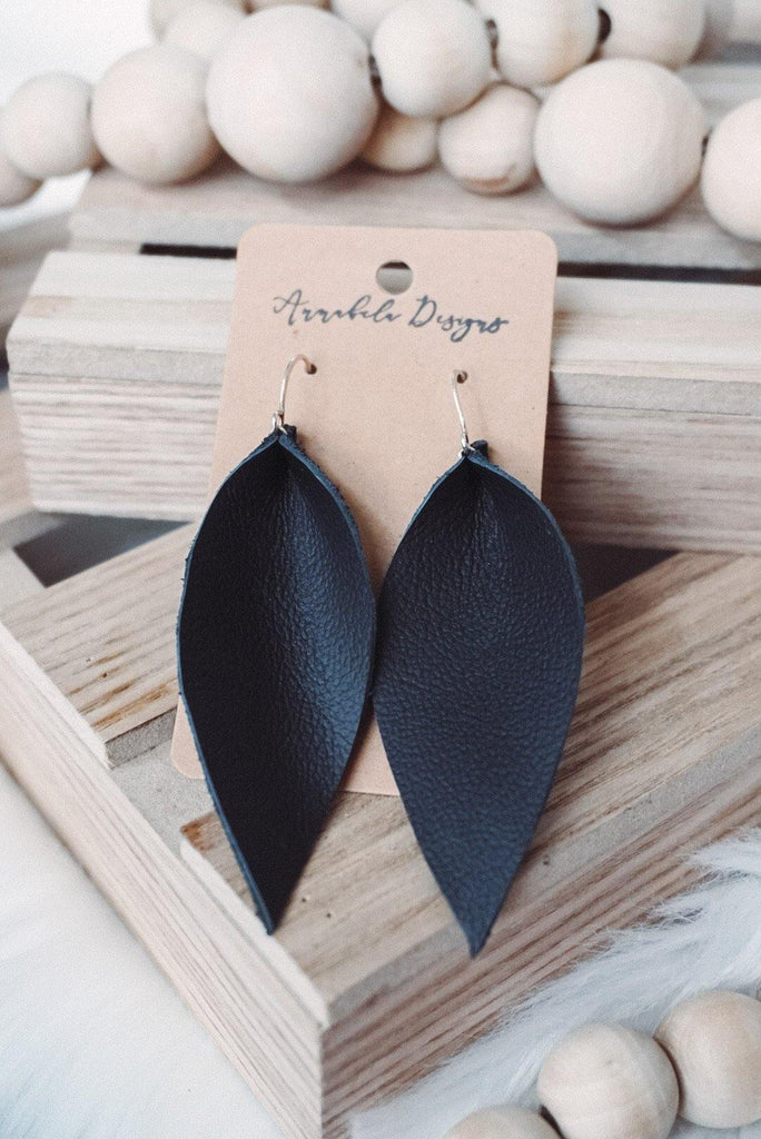 Leather Leaf Earrings - Sublime Clothing Boutique