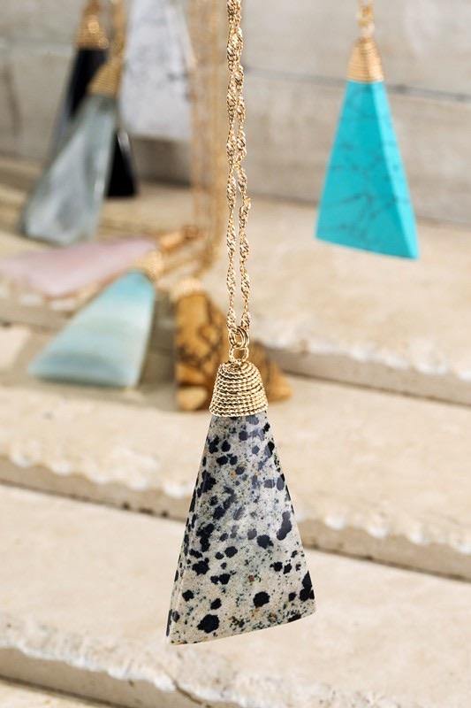 Triangle Stone Pendant Necklace - Sublime Clothing Boutique