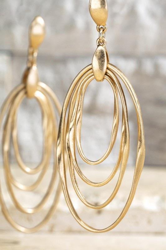 Layered Metals Dangle Earrings - Sublime Clothing Boutique