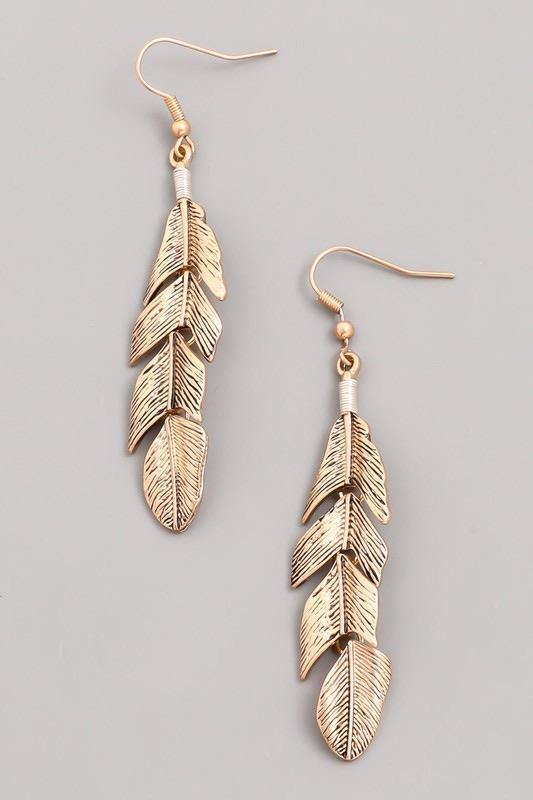 Antique Leaf Drop Earrings - Sublime Clothing Boutique