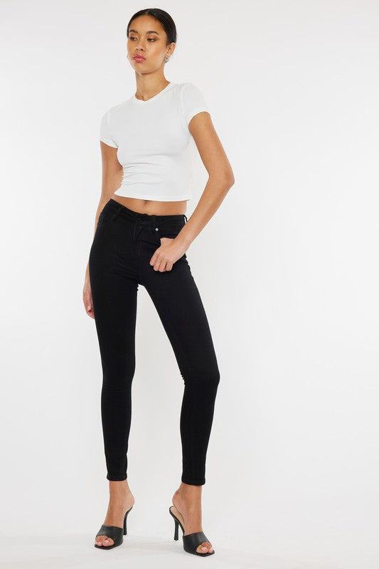 Otto Mid Rise Black Skinny Jeans