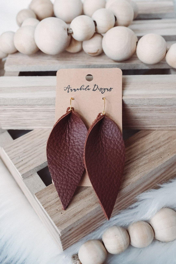 Leather Leaf Earrings - Sublime Clothing Boutique